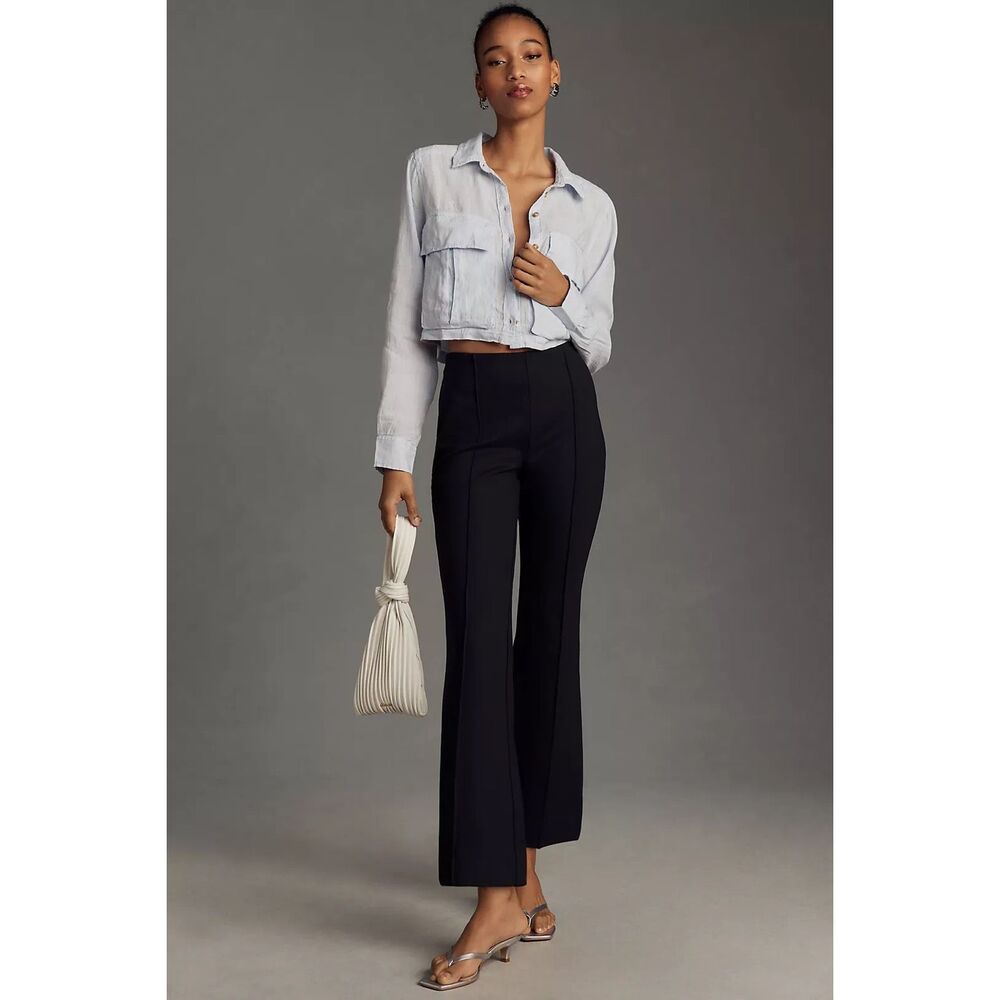 ✨Anthropologie Maeve The Margot Kick-Flare Cropped Black Sz XS Pants✨